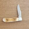 J. Watts Custom Slipjoint in Mastodon with hand crafted rivets and file work A25 knife for sale