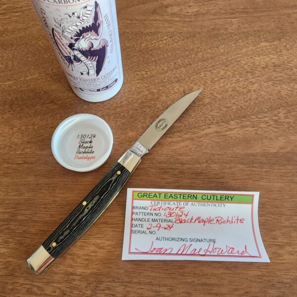 Great Eastern Cutlery #130124 Black Maple Richlite PROTOTYPE - Image 5