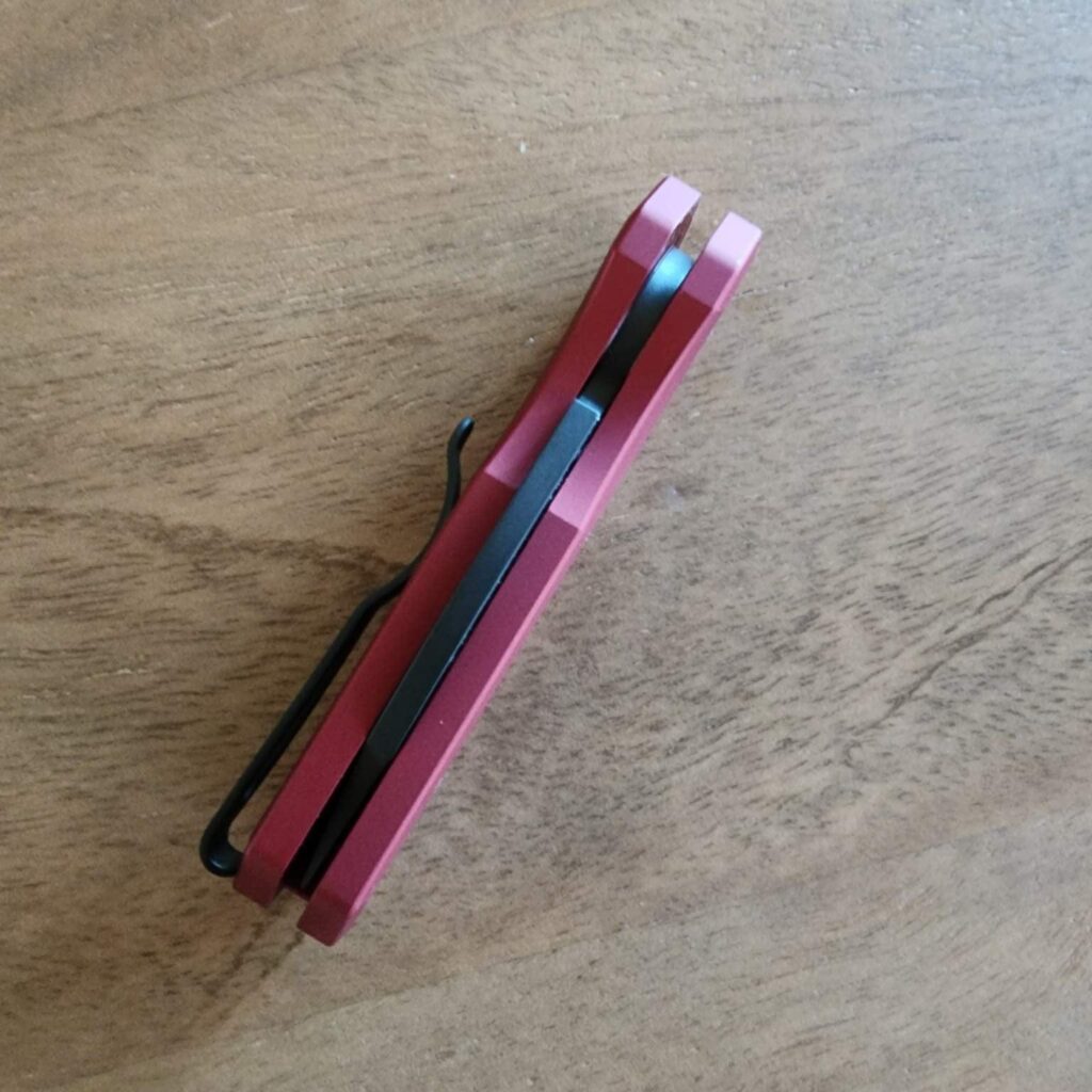 Protech r5303-red runt 5 Solid Red Handle, DLC Black Magnacut Wharncliffe Blade – gallery image 3
