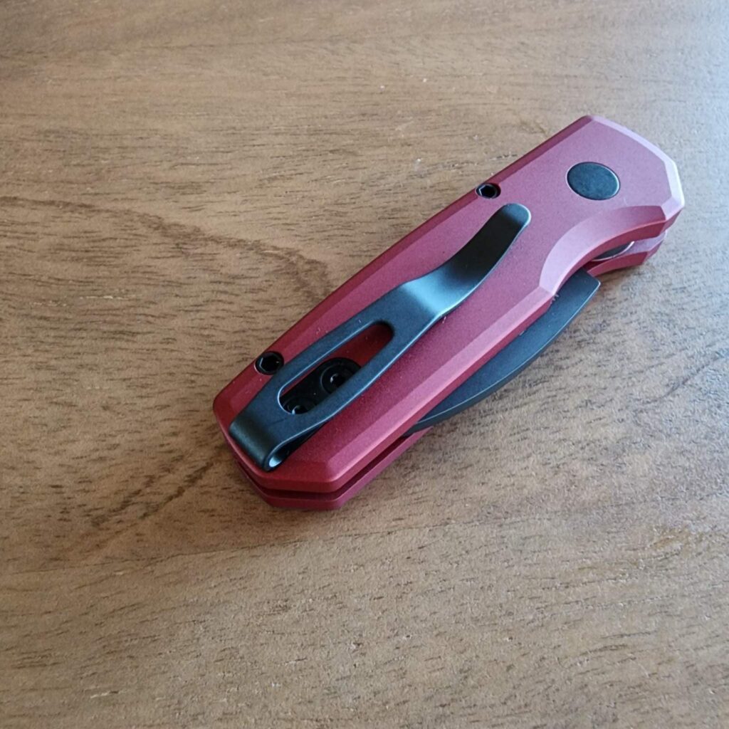 Protech r5303-red runt 5 Solid Red Handle, DLC Black Magnacut Wharncliffe Blade – gallery image 4