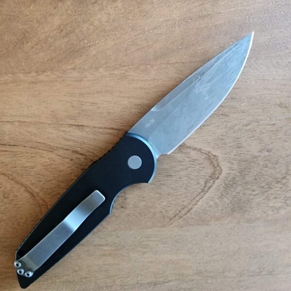 PROTECH TR-3 TACTICAL RESPONSE 3 BLACK HANDLE WITH GROOVES BLASTED BLADE PLAIN EDGE - Image 3