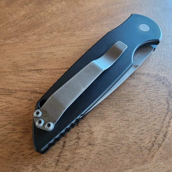 PROTECH TR-3 TACTICAL RESPONSE 3 BLACK HANDLE WITH GROOVES BLASTED BLADE PLAIN EDGE - Image 4