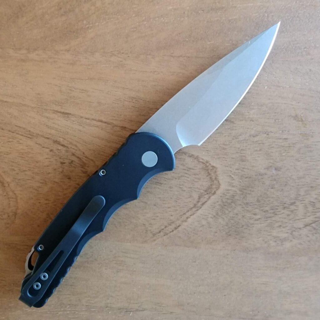 PROTECH T501 TACTICAL RESPONSE 5 AUTO BLACK HANDLE STONE WASH BLADE PLAIN EDGE – gallery image 3