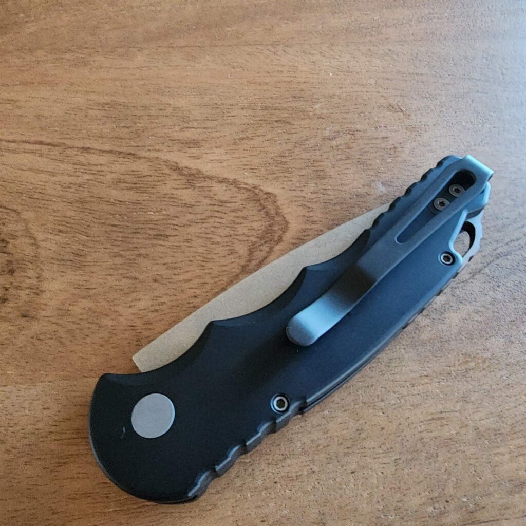 PROTECH T501 TACTICAL RESPONSE 5 AUTO BLACK HANDLE STONE WASH BLADE PLAIN EDGE – gallery image 4