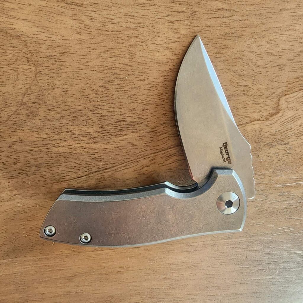 LES GEORGE ESV FLIPPER STONEWASHED HANDLE AND BLADE LES-005 – gallery image 4