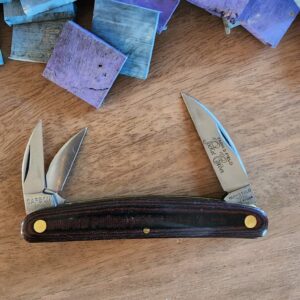 Great Eastern Cutlery #620320 Red & Black Linen Micarta knife for sale