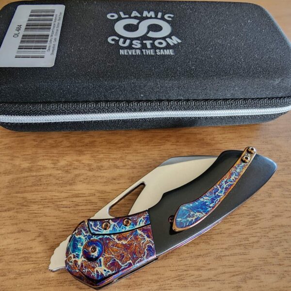Olamic Custom Whipper Snapper Bolster Lock Sheep Foot Satin with Entropic Bolster-Black Paper - Image 9