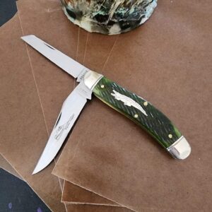 Great Eastern Cutlery #888222 Swamp Green Jigged Bone knife for sale