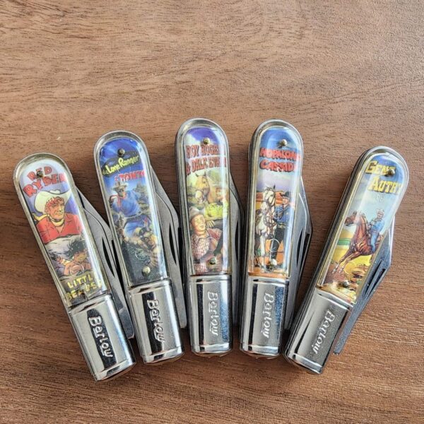 Novelty Knife Co. USA 2 Blade Barlow Western Heros Collection (5 knives included) – gallery image 1
