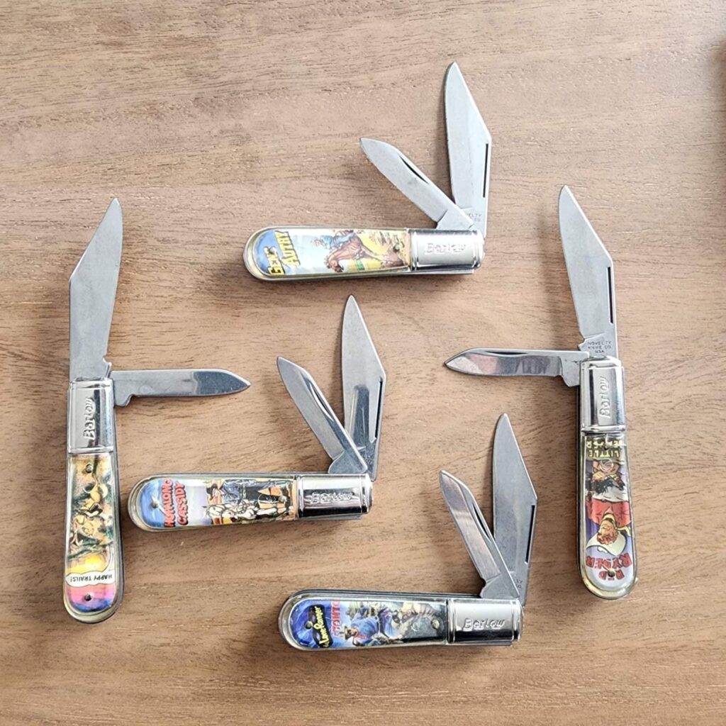 Novelty Knife Co. USA 2 Blade Barlow Western Heros Collection (5 knives included) – gallery image 3