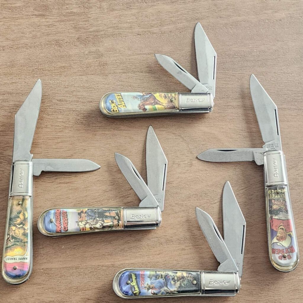 Novelty Knife Co. USA 2 Blade Barlow Western Heros Collection (5 knives included) – gallery image 2