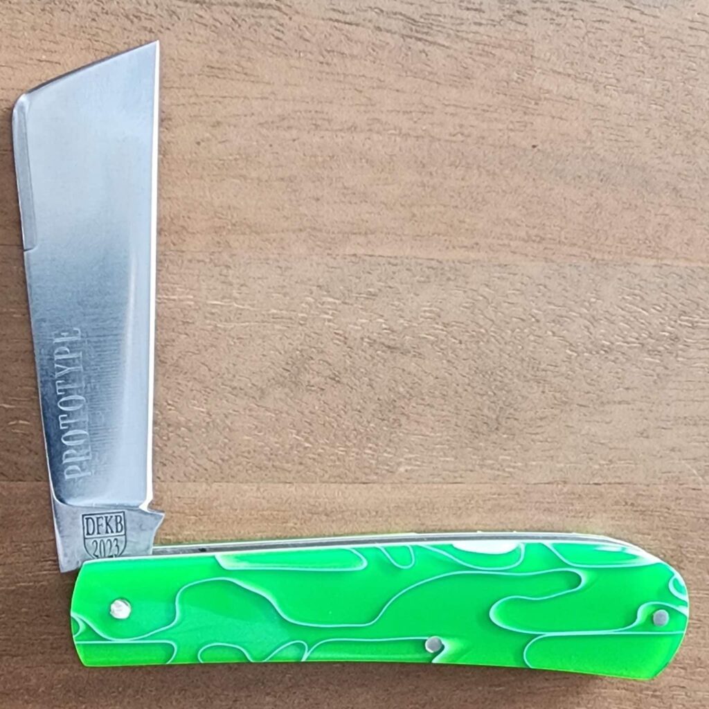 Titusville Big Easy Cotton Sampler 1095 Carbon W/ Long Pull 1 of 1 PROTOTYPE 2024 Portal Fluid Acrylic Shadow Pattern knife for sale