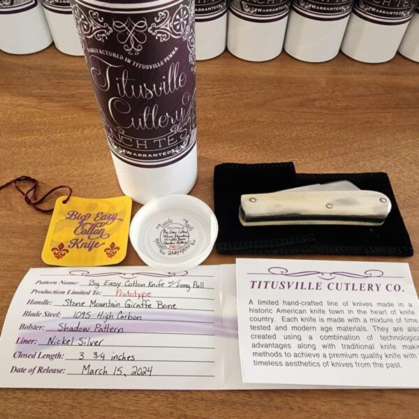 Titusville Big Easy Cotton Sampler 1095 Carbon W/ Long Pull 1 of 1 PROTOTYPE 2024 Stone Giraffe Bone - Image 6