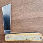 Titusville Big Easy Cotton Sampler 1095 Carbon W/ Long Pull 1 of 1 PROTOTYPE 2024 Sawcut Bone Shadow Pattern knife for sale