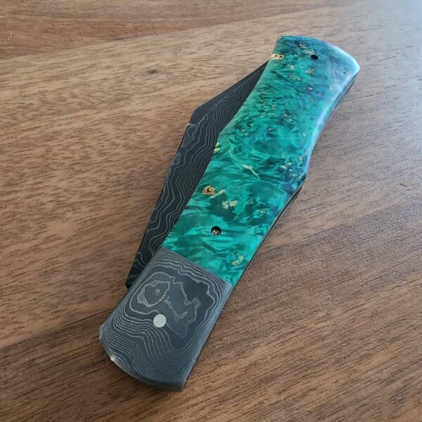 Excelsior Knife Co. TSA Exclusive Ancient forest Boxelder Damascus Folder 1 of 1 Chuck Hawes Exclusive - Image 6