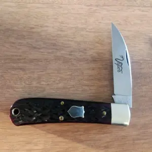 Great Eastern Cutlery #470120 Black Plumb Jigged Bone knife for sale