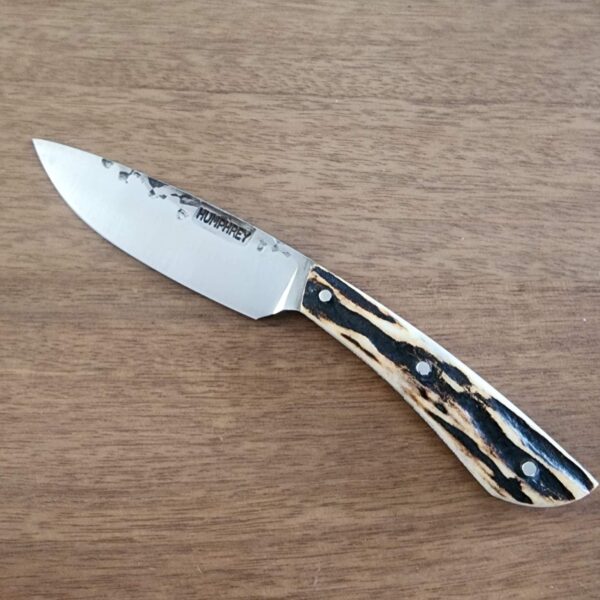 Lon Humphrey's Hand Forged "The Fawn" in AEB-L Steel and Stag with Custom Leather Sheath – gallery image 1