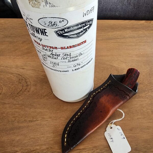 Old Towne Cutlery Hunter in Amber Stag and 1084 - Image 4