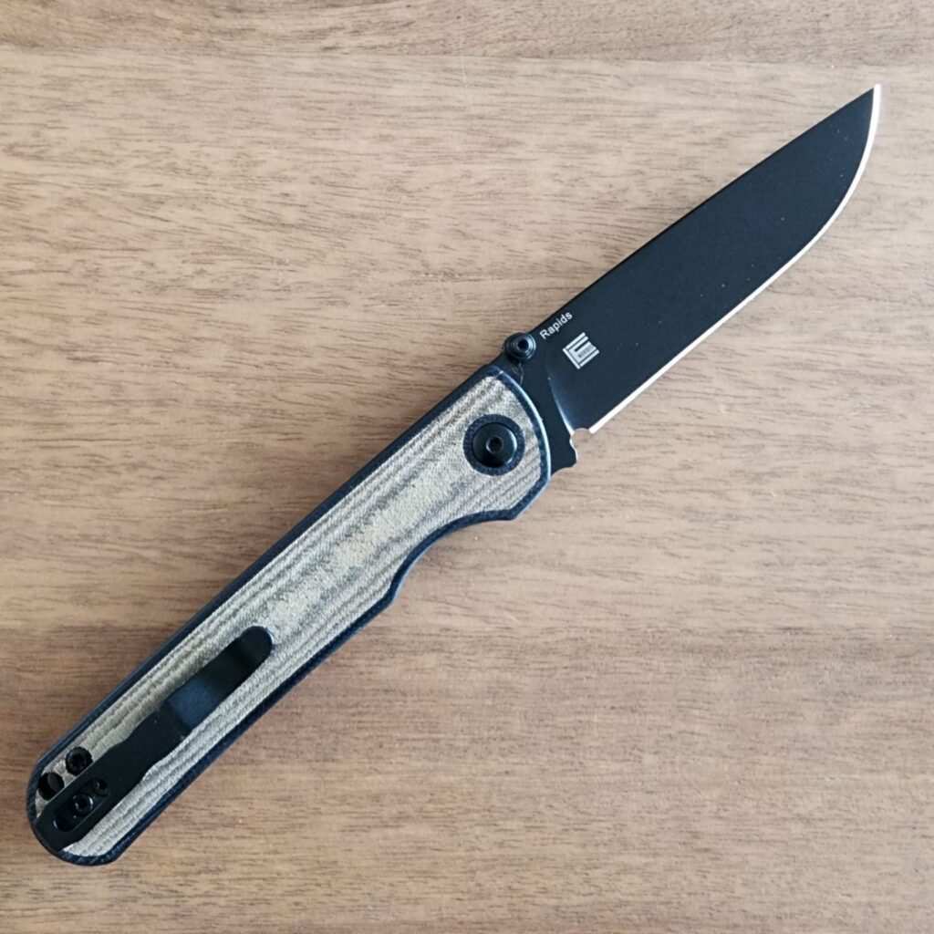 Kizer Rapids by Carlos Elstner in Black 154 CM and Green Micarta /G10 (no box) knife for sale