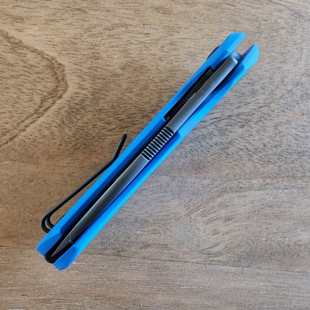Giant Mouse ACE Vanadis Biblo-XL-Blue G10 knife for sale