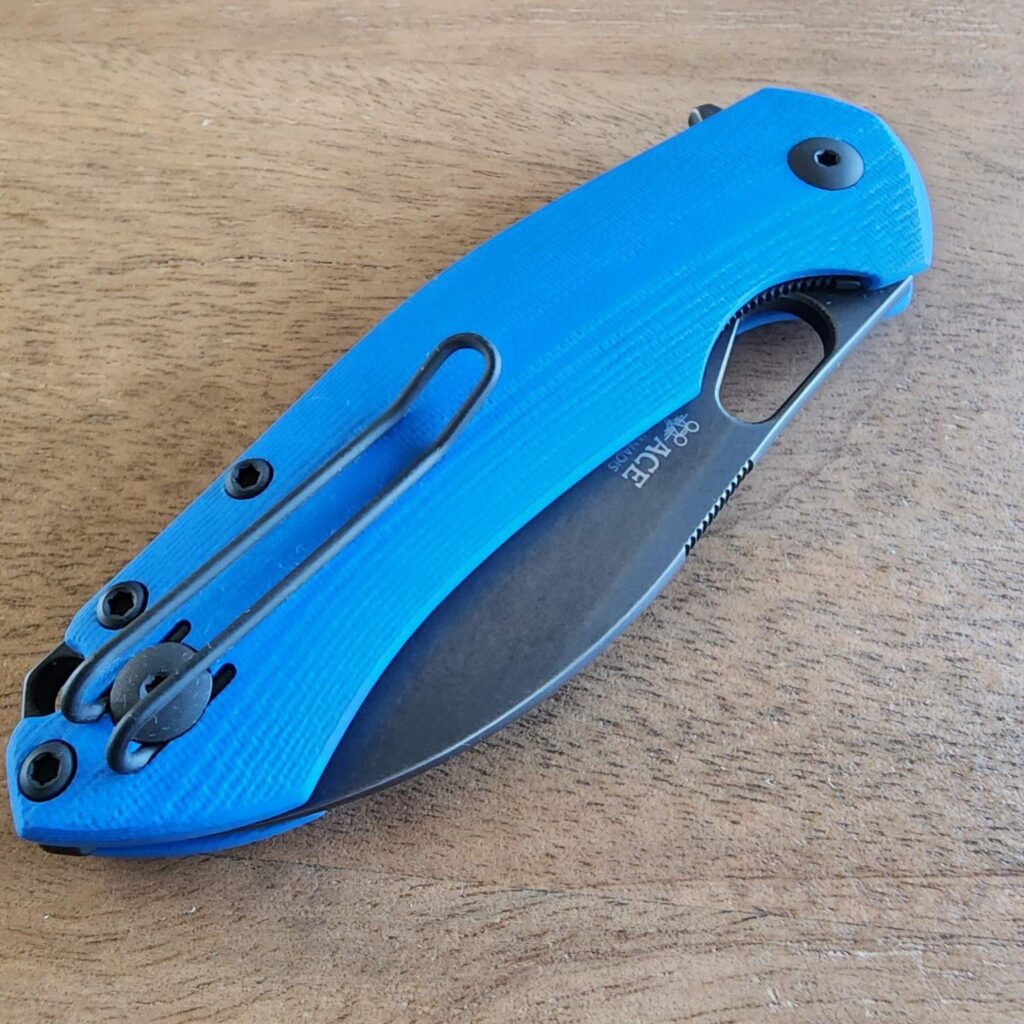 Giant Mouse ACE Vanadis Biblo-XL-Blue G10 knife for sale