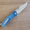 Petrified Fish Victor Liner Lock Knife Blue Micarta 3.5" Stonewash PFP03BP knife for sale