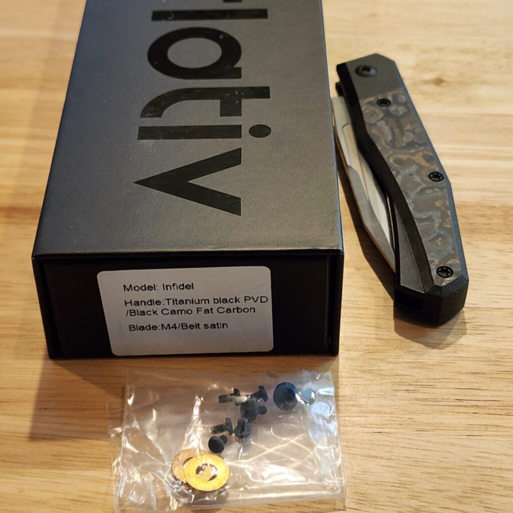 Suprlativ Infidel in Titanium/Black PVD/Black Camo Fat Carbon and M4 Belt Satin – gallery image 2