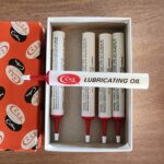 Case Set of 5 Lubricating Oil Tubes in Original Vintage Pumpkin Box knife for sale
