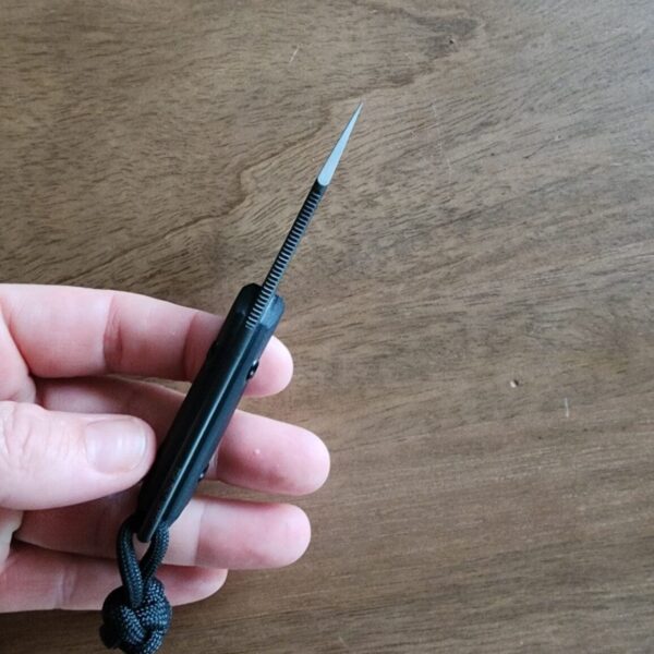 Bastinelli Creations BB Drago V2 Fixed 2" Black PVD N690CO Blade, Black G10 Handles, Kydex Sheath - Image 5