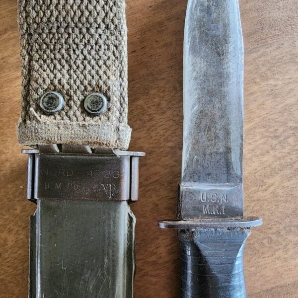Robeson Shuredge No.20 USN MK1 Vintage Sheath Knife (Early Release with Large Lead Pummel) - Image 3