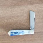 Titusville TSA Exclusive Olympic Blue Giraffe Bone Big Easy Cotton Sampler 1095 Carbon W/ Long Pull 1 of 6 knife for sale