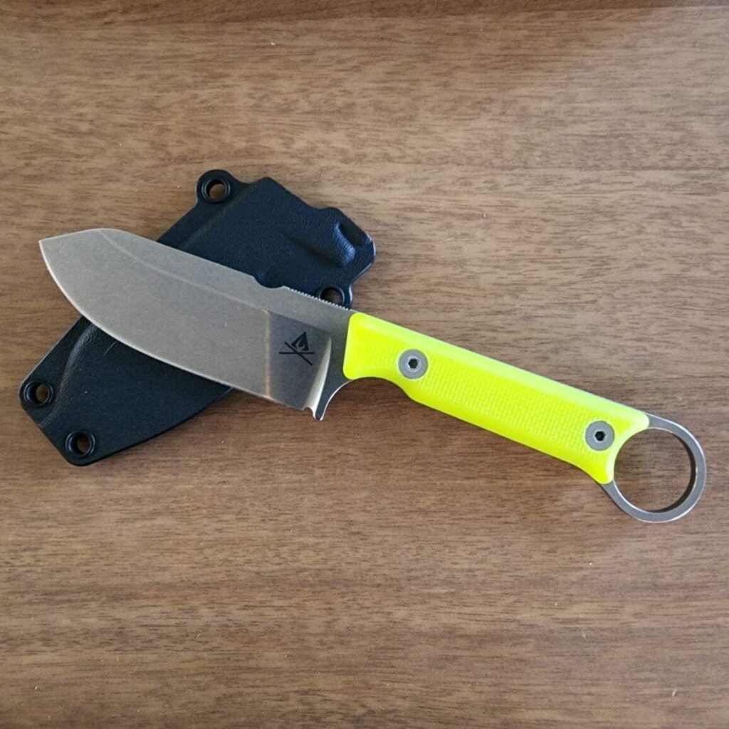 White River Knives Firecraft 3.5 Pro in S35VN W/ 2 sets of g10 handles hi-vis yellow & hi-vis orange, currently mixed and matched – gallery image 3