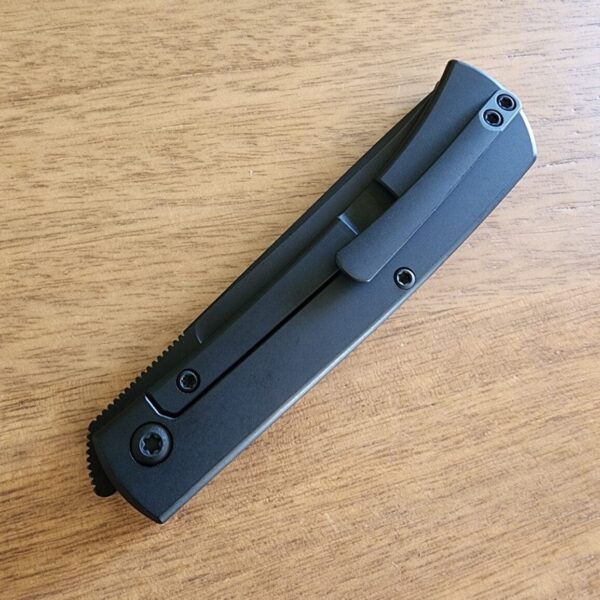ESNYX Silver Line Workhorse Front Flipper Black Titanium, Black Clip ESN-WHFF-76 - Image 3