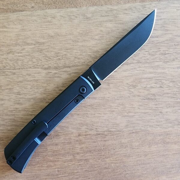 ESNYX Silver Line Workhorse Front Flipper Black Titanium, Black Clip ESN-WHFF-76 - Image 2