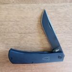 ESNYX Silver Line Workhorse Front Flipper Black Titanium, Black Clip ESN-WHFF-76 knife for sale