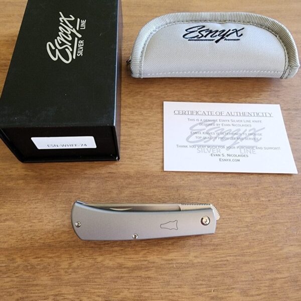ESNYX Silver Line Workhorse Front Flipper Silver Titanium, Silver Clip ESN-WHFF-74 - Image 5