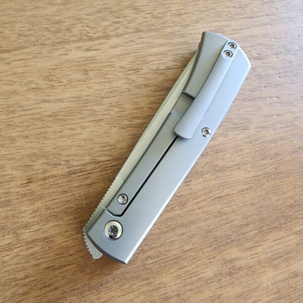 ESNYX Silver Line Workhorse Front Flipper Silver Titanium, Silver Clip ESN-WHFF-74 - Image 4