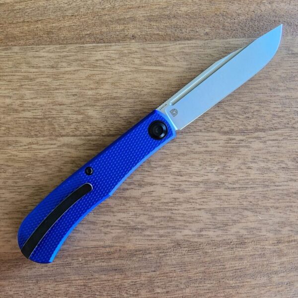 Daedalus Knife Co. "Lab" in Blue Aluminum and 154 CM Satin - Image 3
