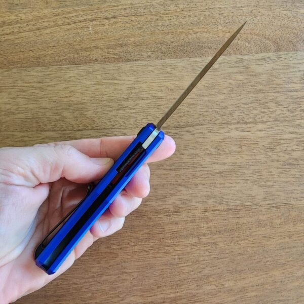 Daedalus Knife Co. "Lab" in Blue Aluminum and 154 CM Satin - Image 2