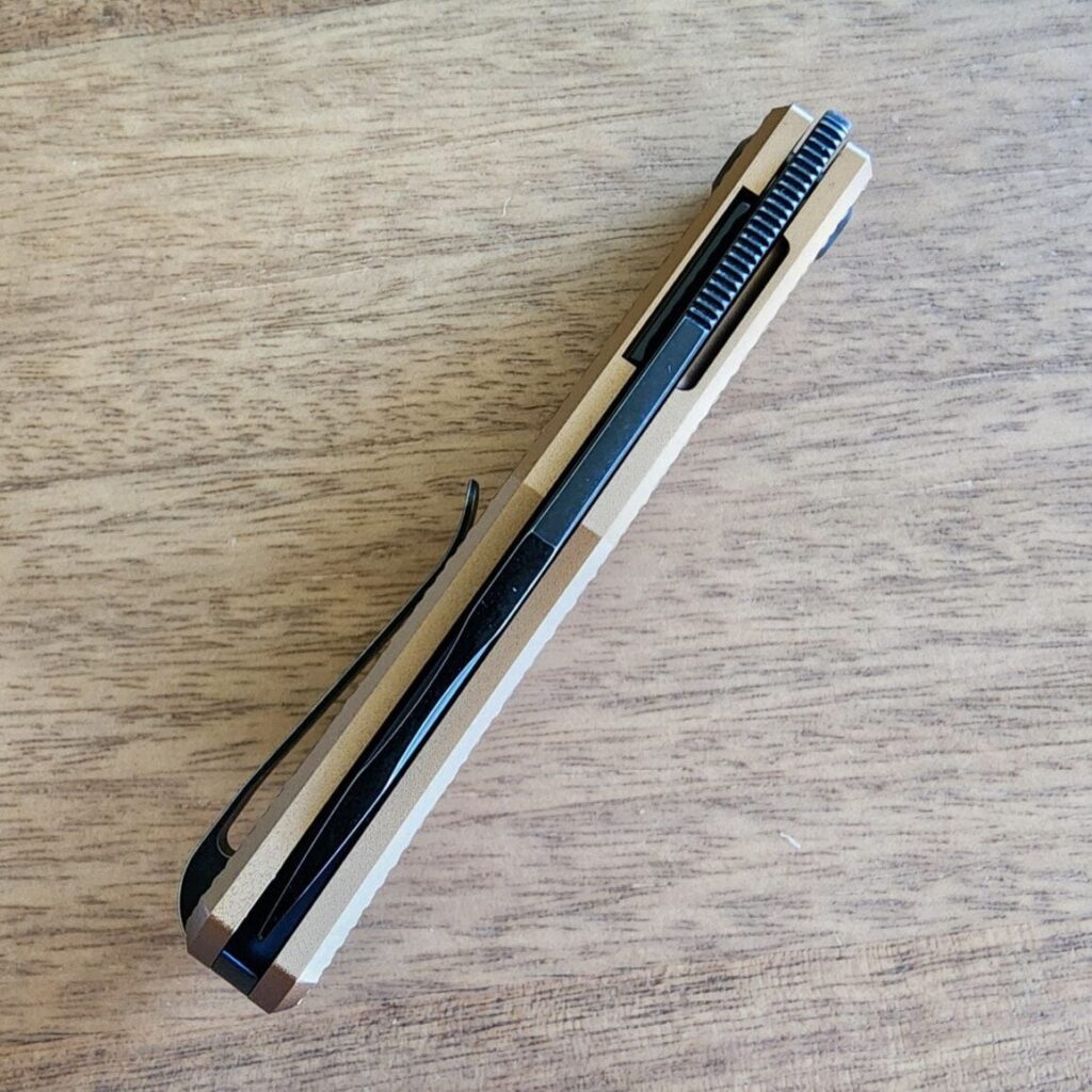 Daedalus Knife Co. "Lab" in Bronze Aluminum and 154 CM Blackwash knife for sale