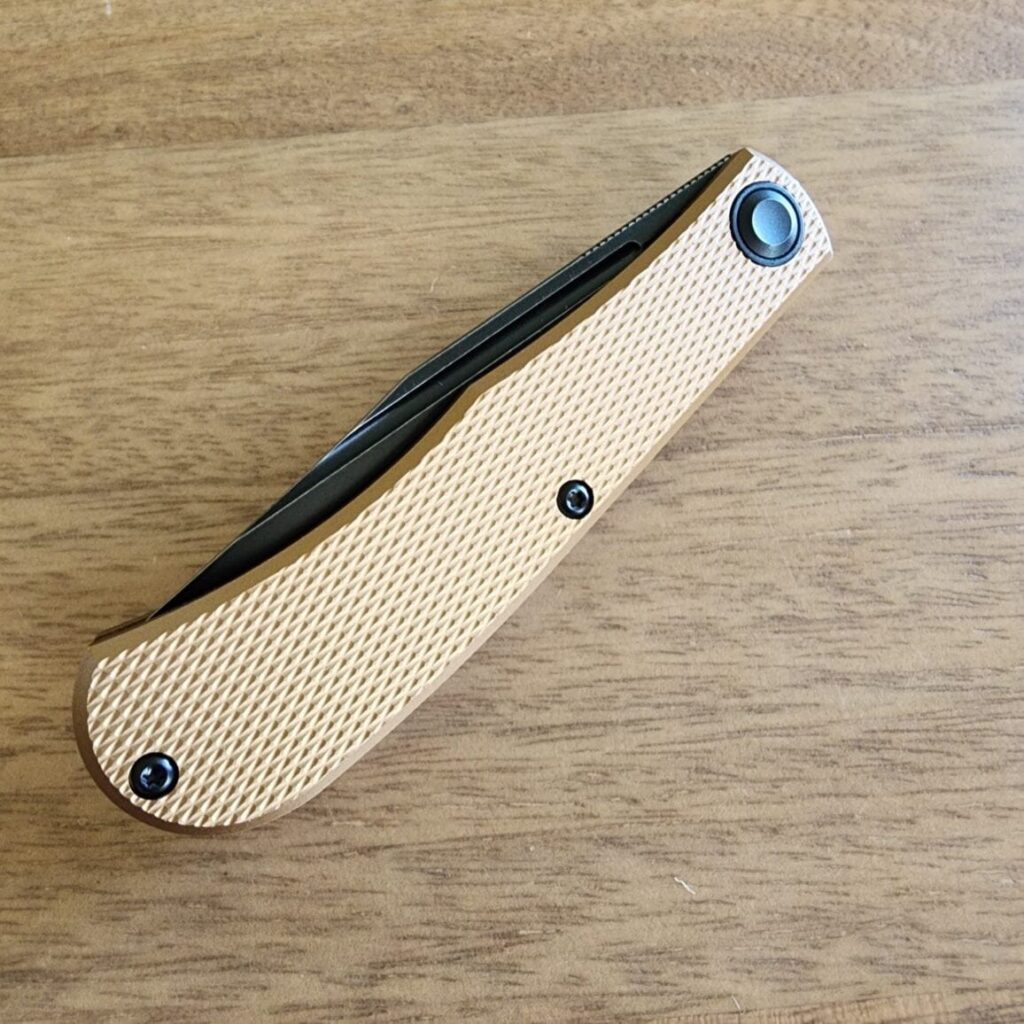 Daedalus Knife Co. "Lab" in Bronze Aluminum and 154 CM Blackwash knife for sale