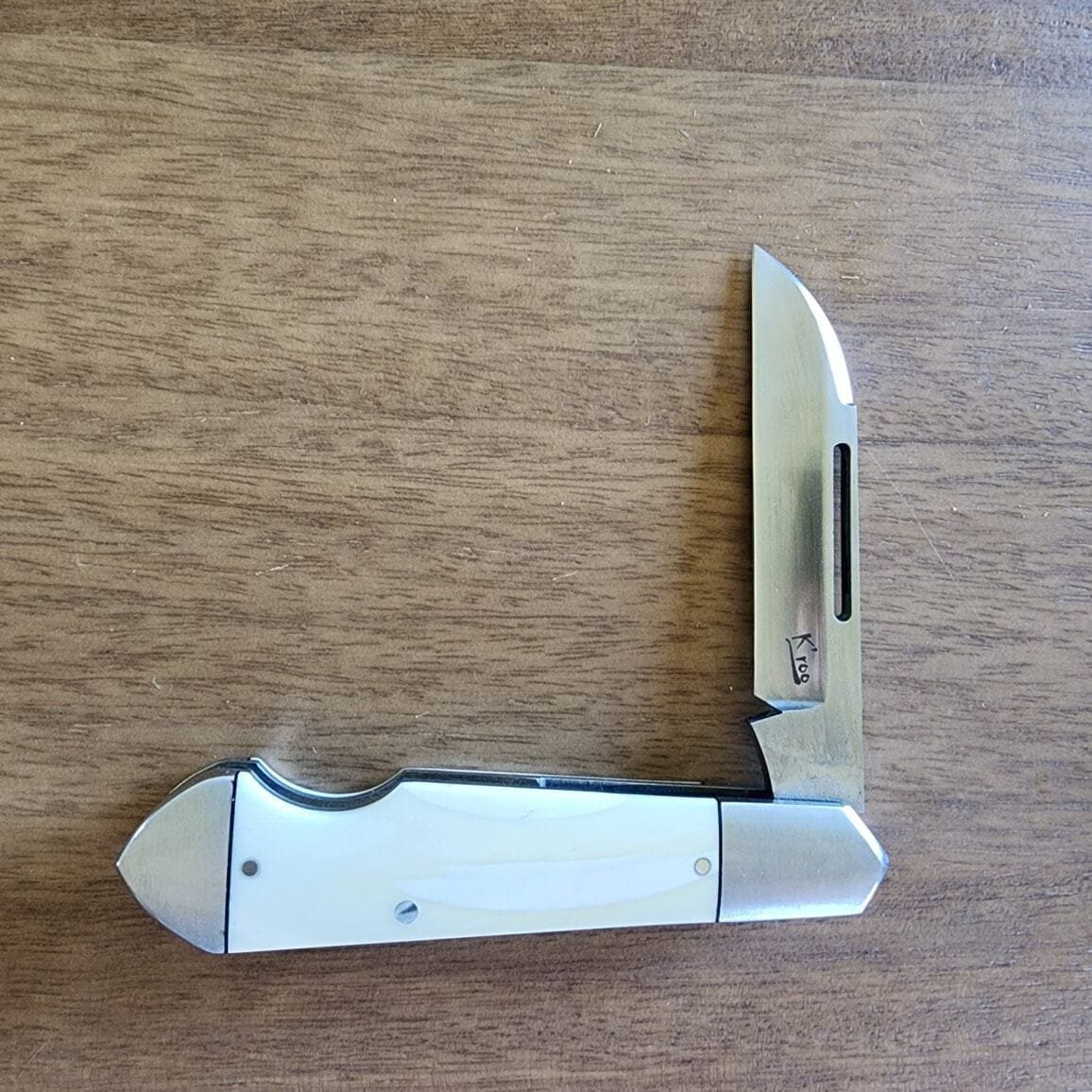 K'Roo Custom Easy Open Wharncliffe Teardrop Jack in Warthog Tusk Created May 2024 by W. O'Kelly – gallery image 12