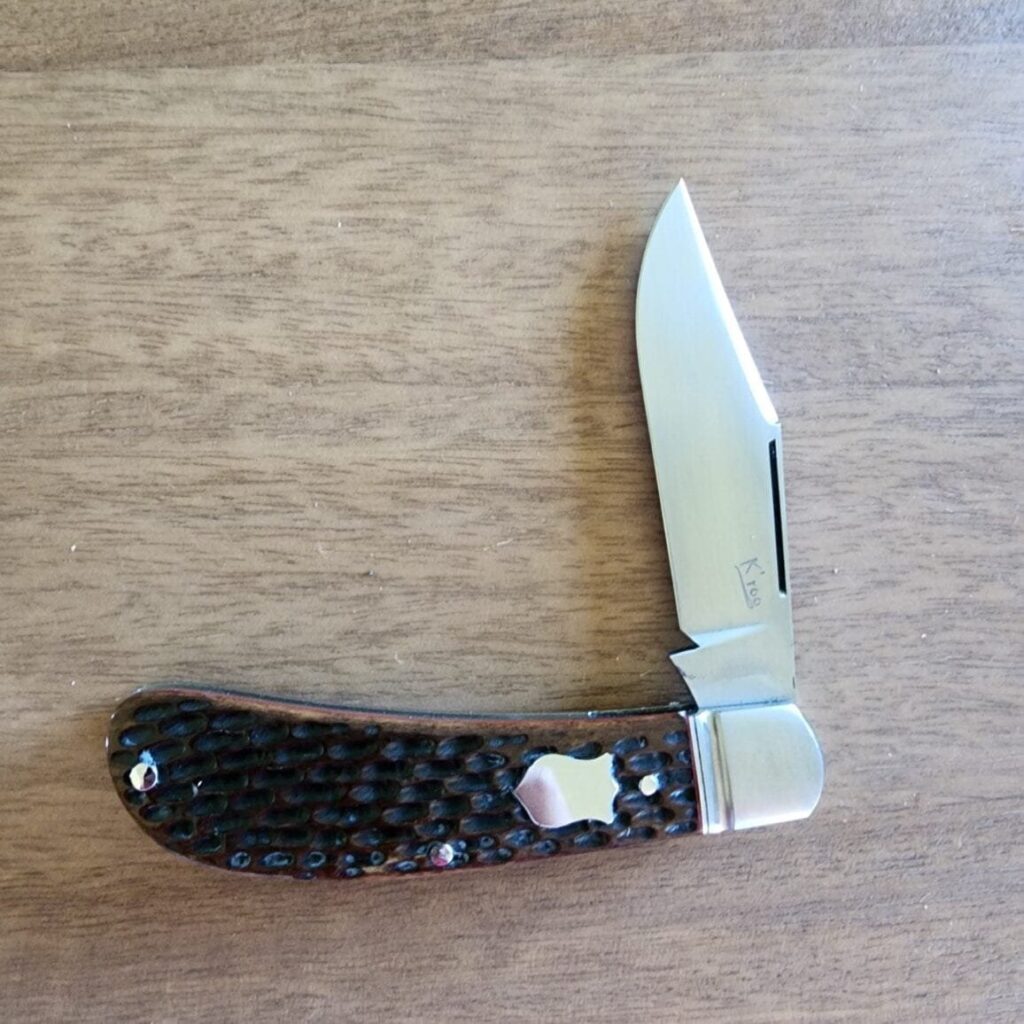 K'Roo Custom Lanny's Clip in Jigged & Dyed Bone Created May 2024 by W. O'Kelly knife for sale