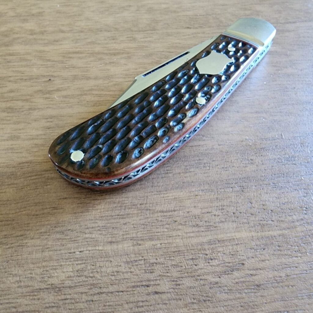 K'Roo Custom Lanny's Clip in Jigged & Dyed Bone Created May 2024 by W. O'Kelly knife for sale