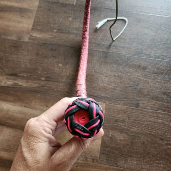 Hand Made Snake Whip in Paracord 58" OAL Pink - Image 2