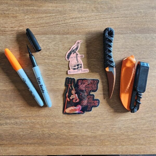 Revenant Corps Starter Set of 3, New for 2024, Two G10 Awls and one Great Tailed Grackle with Sheath. Box openers/multi use tools with Stingray Accents. (As Seen on Blade Show Video) – gallery image 1