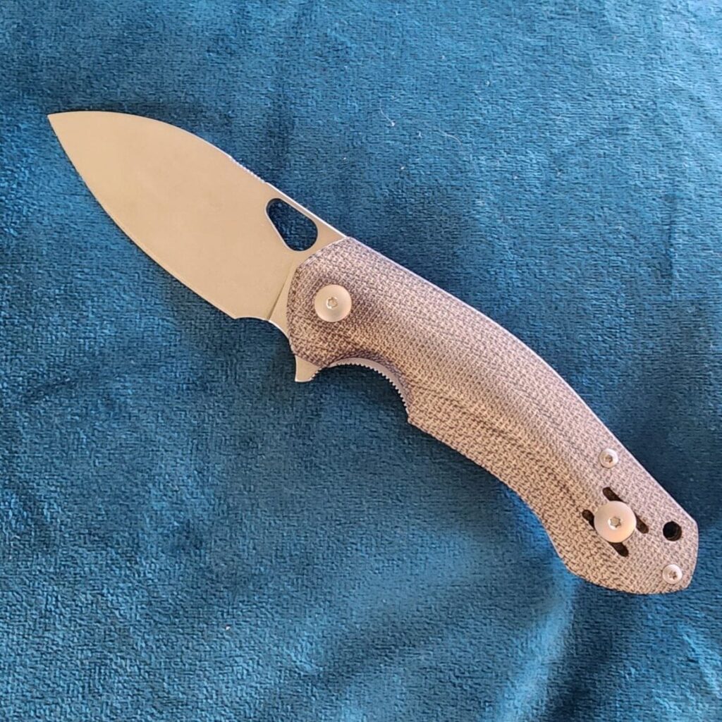 Giant Mouse ACE Biblio in Green Canvas Micarta Discounted "Rescue Mouse" – gallery image 2