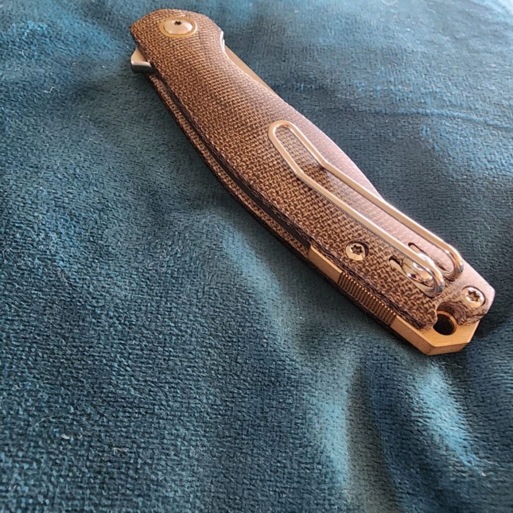 Giant Mouse ACE Sonoma Green Canvas Micarta Discounted "Rescue Mouse" – gallery image 3