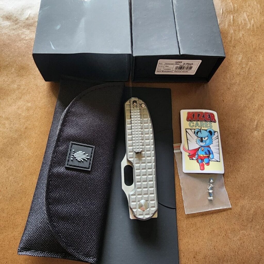 Kizer Cormorant in 20CV Satin Blade and Titanium Scales – gallery image 4