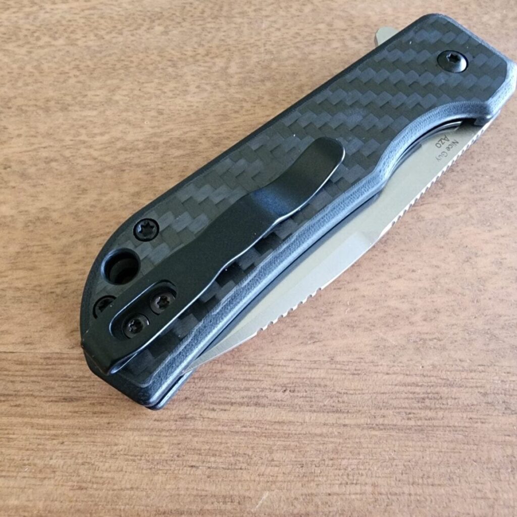 Kizer Nice Guy By Azo featuring a 154 CM Satin Blade and G10 Carbon Fiber Handle V3011C1 – gallery image 3